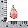 Synthetic Dyed Cherry Quartz Glass Glass Faceted Pendants G-M431-17G-03-3
