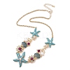 Summer Beach Alloy Enamel & Rhinestone Bib Necklaces NJEW-Z052-01G-3