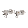 304 Stainless Steel Flat Round Stud Earring Findings STAS-D389-04C-P-1