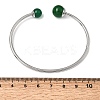 304 Stainless Steel & Nautral Gemstone Torque Bangles BJEW-H644-10P-7