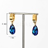 Cubic Zirconia Teardrop Dangle Hoop Earrings HL3316-1-4