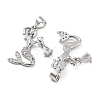 Brass Micro Pave Clear Cubic Zirconia Pendants ZIRC-L077-043P-2