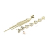 Crystal Rhinestone Heart Tassel Asymmetrical Earrings with 925 Sterling Silver Pins LS-EJEW-C037-05LG-3