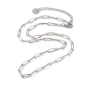 Rack Plating 304 Stainless Steel Paperclip Chain Necklaces NJEW-Q348-01P-1-2