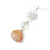 Nuggets Natural Citrine & Glass Round Pendant Decorations HJEW-JM02123-05-4