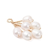 Natural Cultured Freshwater Pearl Rice Beaded Grape Pendants PALLOY-TA00337-4