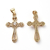 Brass Micro Pave Clear Cubic Zirconia Pendants X-ZIRC-L076-039G-2