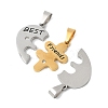 304 Stainless Steel Rhinestone Pendant STAS-U040-12GP-2