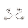 304 Stainless Steel Spiral Cartilage Earrings AJEW-A062-04P-01-4