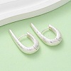 Brass U-Shaped Hoop Earrings EJEW-A143-01A-S-2