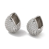 Rack Plating Brass Teardrop Hoop Earrings with Cubic Zirconia EJEW-D071-02P-1