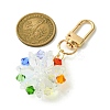 Flat Round Glass Pendant Decorations HJEW-TA00195-3