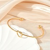 Ion Plating(IP) 304 Stainless Steel Knot Cuff Bangles for Women LS-BJEW-M233-04G-1