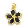 Rack Plating Brass Micro Pave Cubic Zirconia Pendants KK-G513-93G-03-1