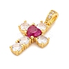 Brass Micro Pave Cubic Zirconia Pendants KK-P288-03G-2
