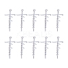 10Pcs Believe Cross Charm Pendant Cross Faith Charm Necklace Stainless Steel Pendant for Christian Religious Jewelry Gifts Making JX518A-1