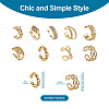 Biyun 9Pcs 9 Style Brass Cuff Earrings EJEW-BY0001-01-3