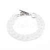 Frosted Transparent Acrylic Curb Chain Bracelets BJEW-JB06065-1