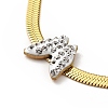 Crystal Rhinestone Butterfly Pendant Necklace with Herringbone Chains LS-NJEW-I116-01G-1