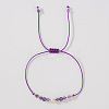 Natural Amethyst& Brass Beads Braided Bead Bracelets for Women HH4245-1-1