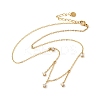 304 Stainless Steel Clear Cubic Zirconia Tassel Necklaces for Women NJEW-U031-10G-3
