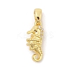 Rack Plating Leaf Brass Clear Cubic Zirconia Pendants KK-S407-13G-B-1