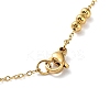 304 Stainless Steel Round Beaded Link Chain Necklaces for Women NJEW-D058-02G-3
