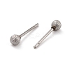 Tarnish Resistant 201 Stainless Steel Textured Ball Stud Earrings STAS-Z039-01F-P-3