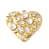 304 Stainless Steel Cubic Zirconia Pendants X-STAS-Z182-07G-01-1