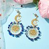 Vintage Natural Lapis Lazuli Ear Studs EJEW-JE05807-04-2