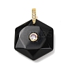 Natural Obsidian Faceted Pendants G-B188-03G-01-1