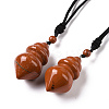 Gemstone Pendant Necklace with Nylon Cord for Women G-A210-04-2