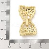 Brass Micro Pave Clear Cubic Zirconia Fold Over Clasps KK-Z083-04G-3