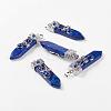 Dyed Natural Lapis Lazuli Big Pendants G-G718-A13-1