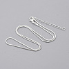Brass Square Snake Chain Necklace Making MAK-T006-10A-S-1