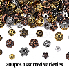 200Pcs 20 Styles Tibetan Style Alloy Flower Bead Caps TIBE-YW0001-87-2