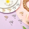 2Pcs 2 Colors Brass Micro Pave Clear Cubic Zirconia Pendants KK-YW0003-91-4