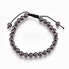 Electroplated Natural Lava Rock Braided Bead Bracelets BJEW-O162-H-2