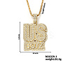 Hip-hop style Street Dance Alloy Crystal Rhinestone Alphabet US BOYZ Pendant Necklaces RC6979-1-1