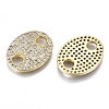 Brass Micro Pave Clear Cubic Zirconia Links Connectors KK-S061-87G-NR-2