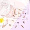 18Pcs 9 Styles Brass Pave Transparent Glass Links/Connectors GLAA-FS0002-35-7