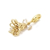 Brass Micro Pave Cubic Zirconia European Dangle Charms KK-L258-07G-01-2