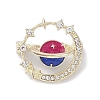 Rhinestone Planet with Star Brooch Pin LS-JEWB-M027-01LG-02-1