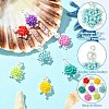 7Pcs 7 Colors Handmade Glass Seed Beaded Tortoise Pendants PALLOY-CJ00103-3