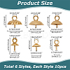 60Pcs 6 Style 304 Stainless Steel Cup Pearl Peg Bails Pin Pendants STAS-AR0002-09-2