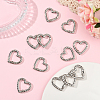 20Pcs Zinc Alloy Rhinestone Spring Gate Rings FIND-SP0004-36P-5