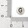 925 Sterling Silver Flat Round with Letter Beads STER-G044-01AS-G-3