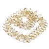 Electroplate Rhombus Glass Beads Strands EGLA-A036-12A-PL04-2