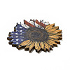 American Flag Theme Single Face Printed Aspen Wood Big Pendants WOOD-G014-15-4