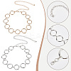 2Pcs 2 Colors Alloy Ring Link Chain Waist Belts AJEW-CN0002-80B-6